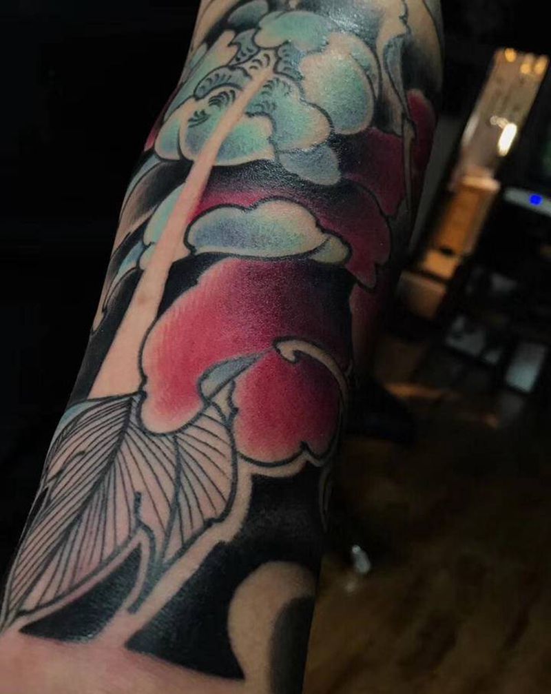 永夜刺青工作室纹身图片_手臂新传统纹身图案