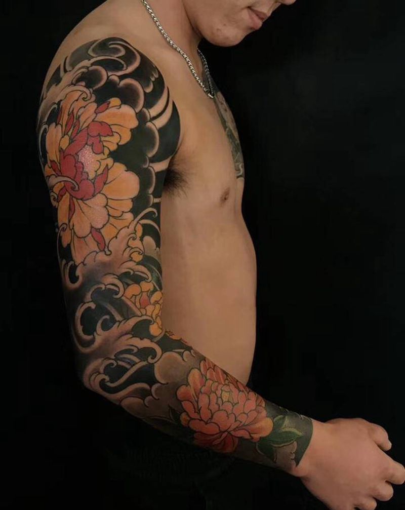 永夜刺青工作室纹身图片_手臂老传统纹身图案