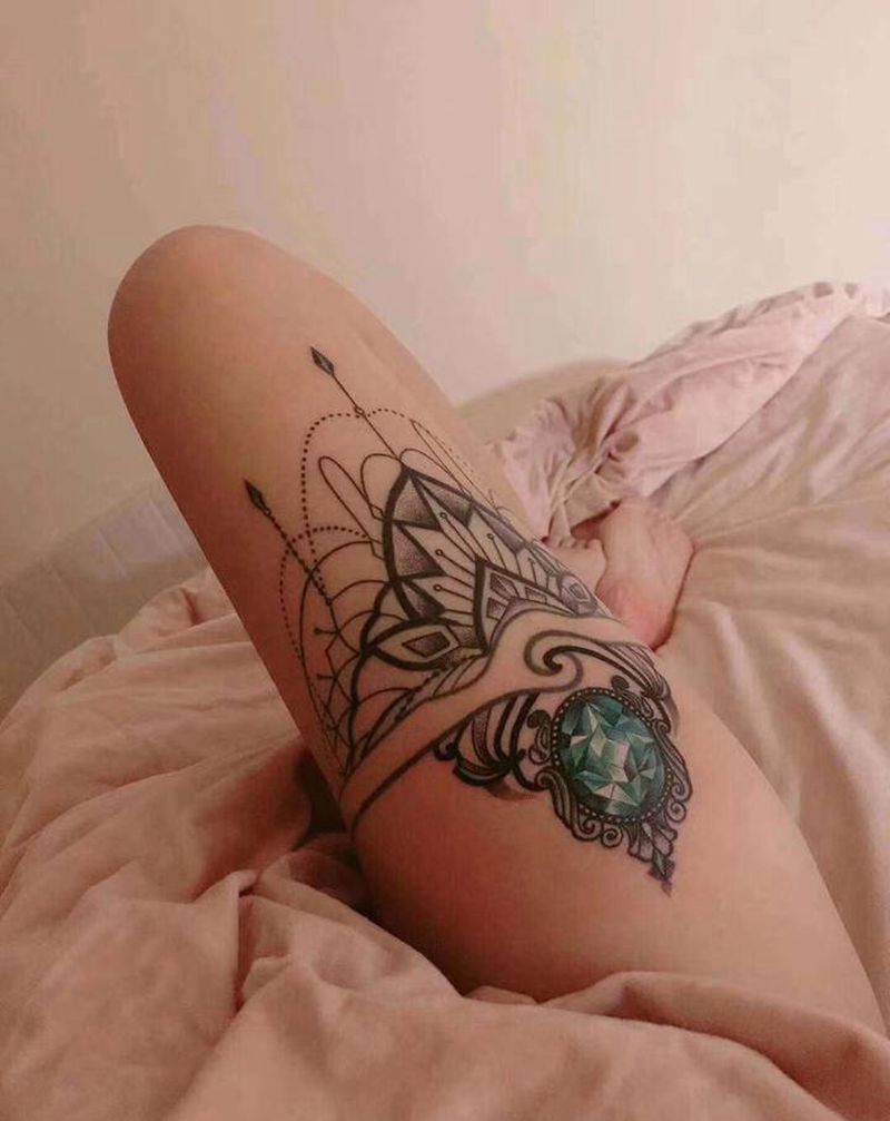 永夜刺青工作室纹身图片_腿部纹身图案