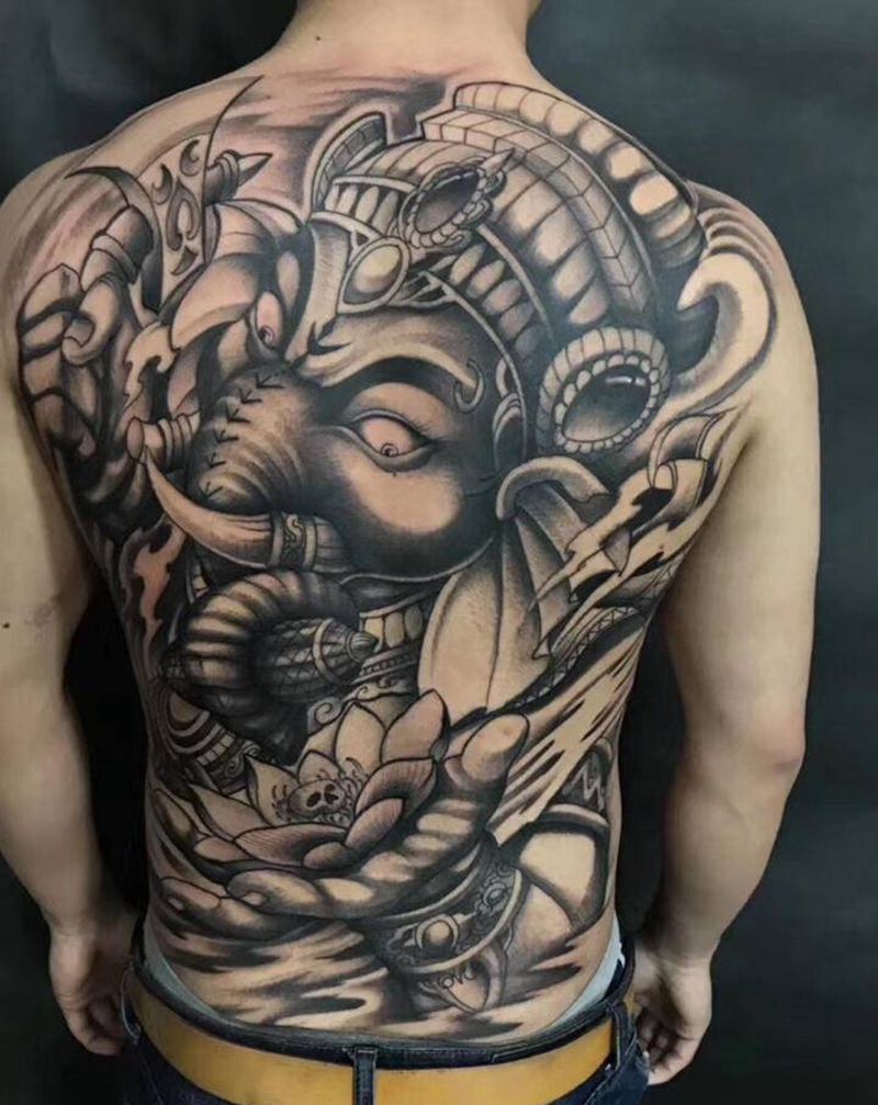 永夜刺青工作室纹身图片_背部纹身图案