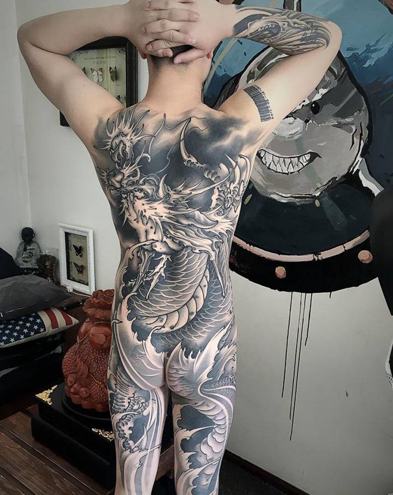 永夜刺青工作室纹身图片_背部纹身图案