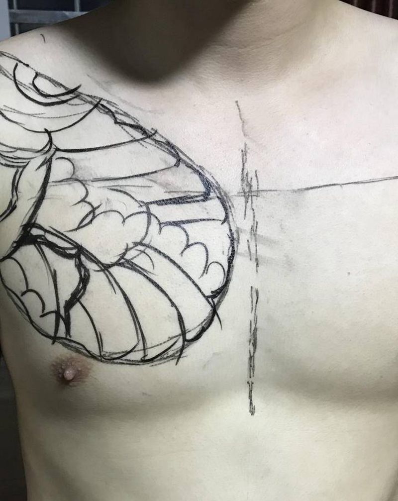 半甲纹身图片_手臂老传统纹身图案