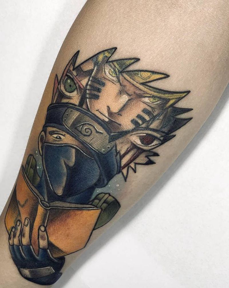 卡卡西纹身图片_手臂欧美写实新传统纹身图案