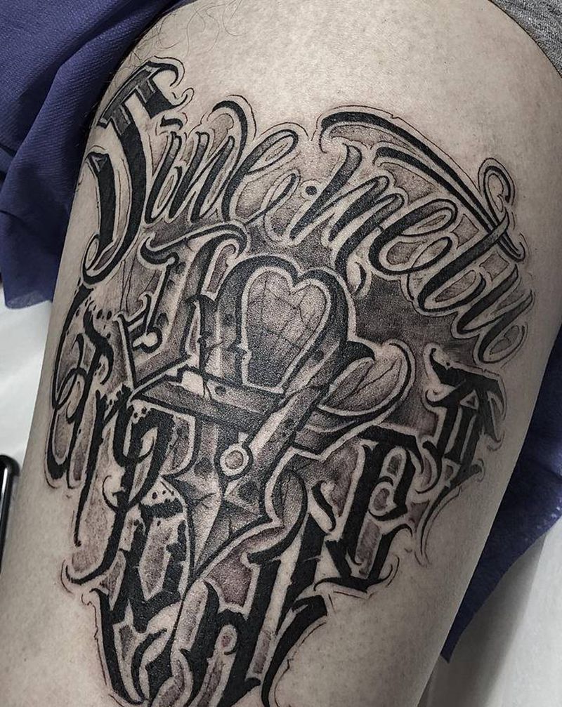 原创花体纹身图片_腿部脚部花体字花体纹身图案