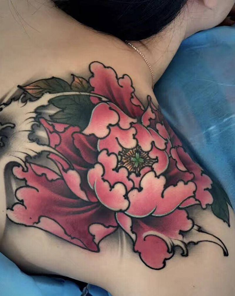 中秋节活动优惠多多纹身图片_背部纹身图案