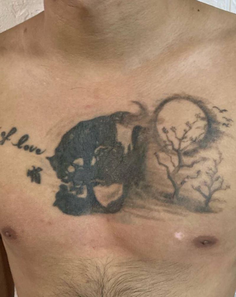 遮盖作品纹身图片_胸部颈部New School欧美写实纹身图案