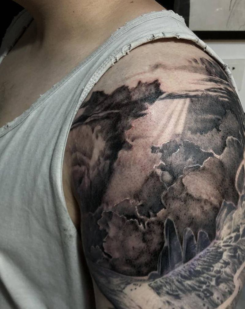 云纹身图片_手臂手部欧美写实纹身图案