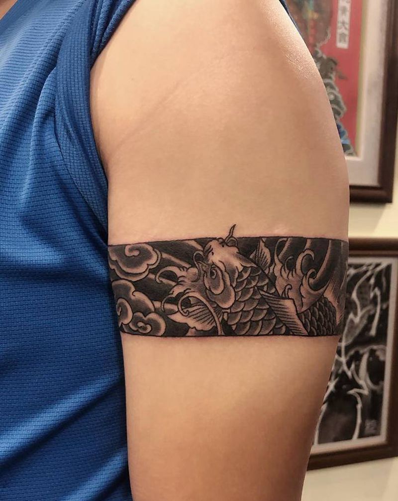 臂环纹身图片_手臂老传统纹身图案