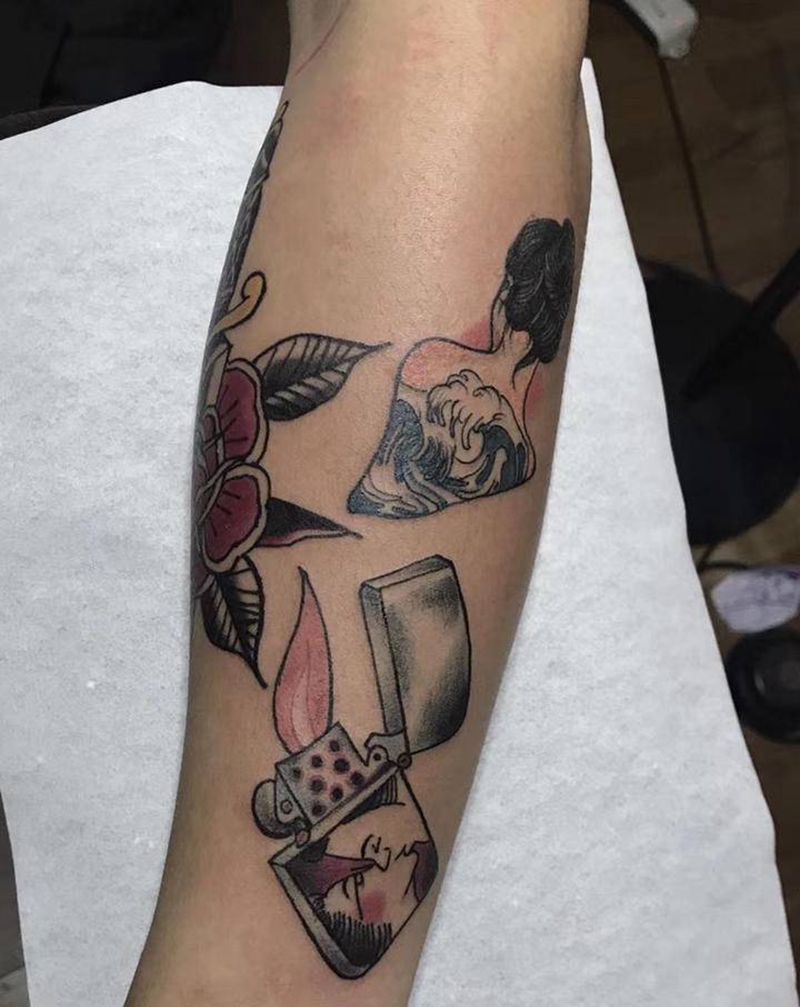 old school 拼接纹身图片_手臂Old School纹身图案