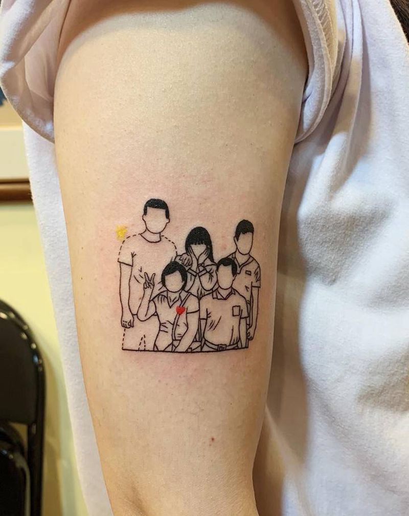 简笔画纹身图片_手臂简笔画线条纹身图案