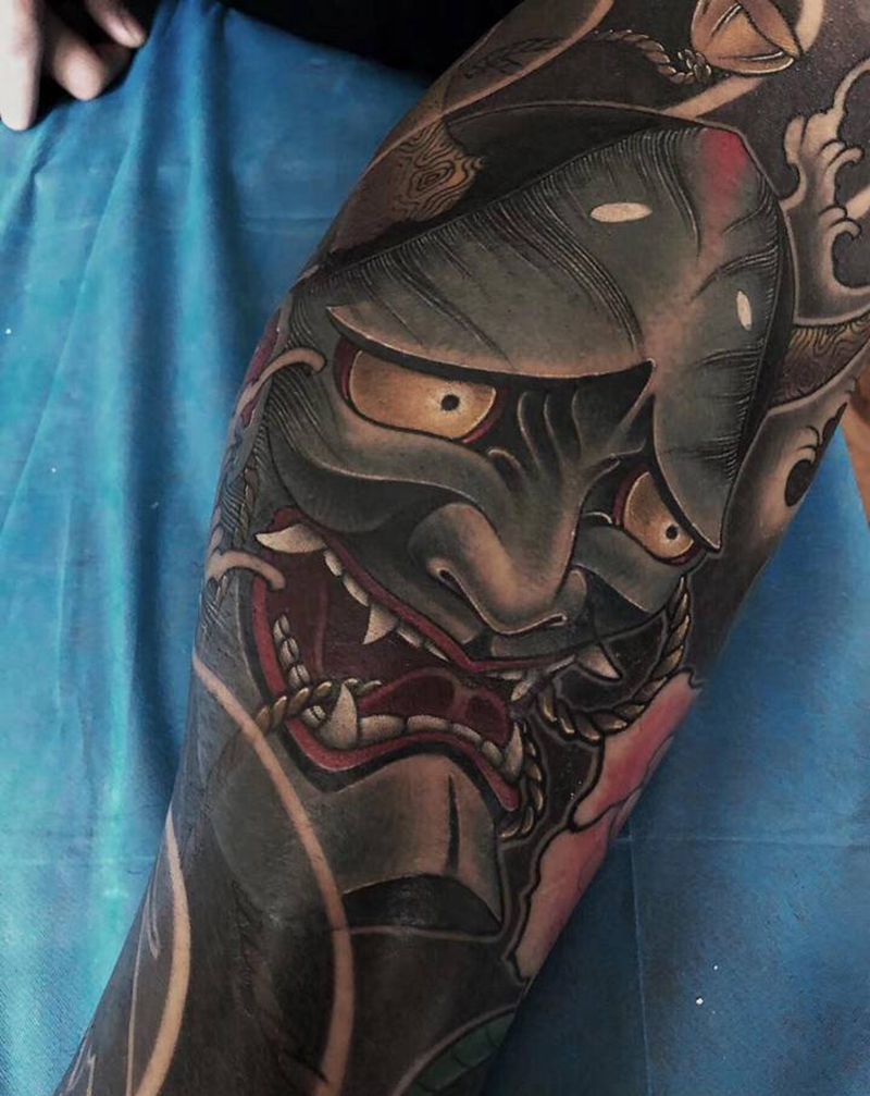 永夜刺青纹身图片_腿部纹身图案