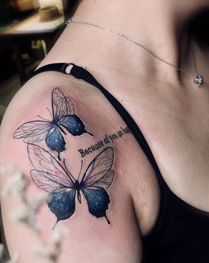 疤痕覆盖纹身图片_肩部水彩几何纹身图案