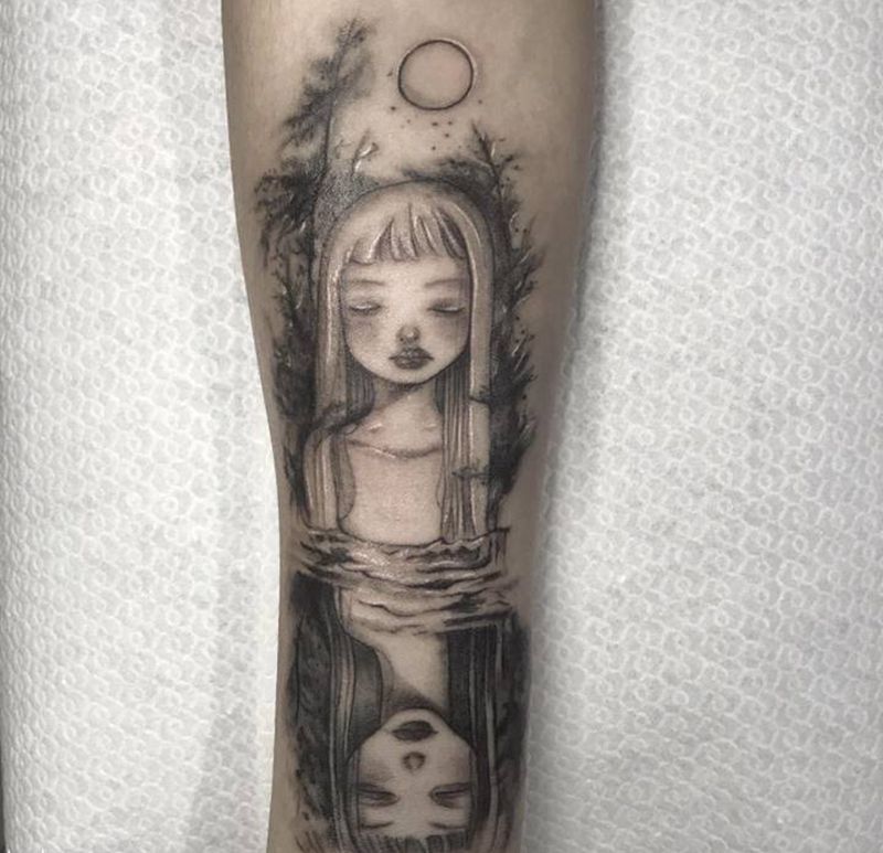 暗黑小清新纹身图片_手臂暗黑小清新纹身图案