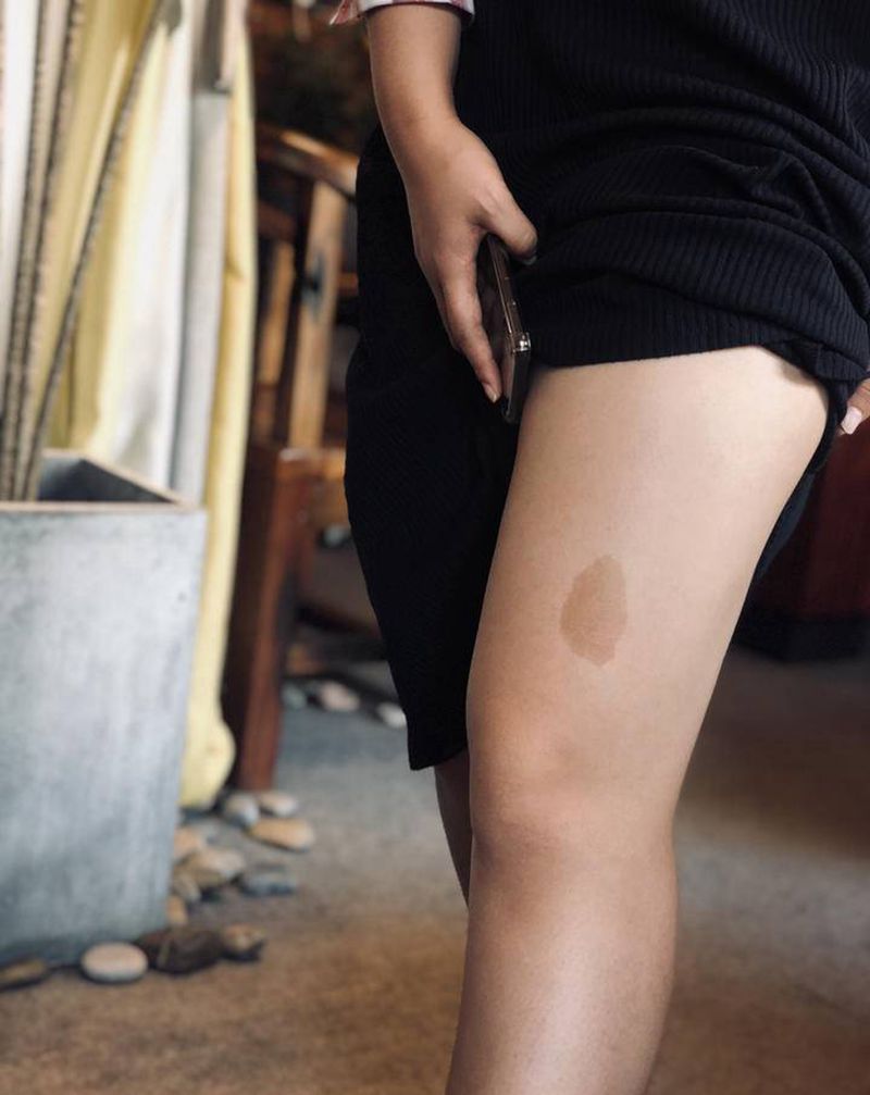 胎记覆盖纹身图片_腿部老传统新传统纹身图案