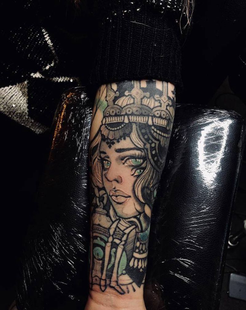 暗黑风格纹身图片_手臂New School欧美写实纹身图案