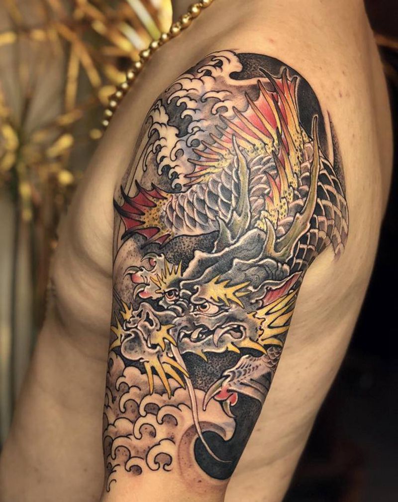 旧图覆盖纹身图片_手臂新传统点刺纹身图案