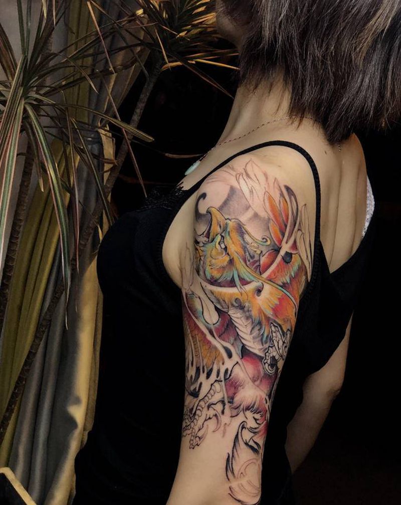 未完待续纹身图片_手臂新传统点刺纹身图案