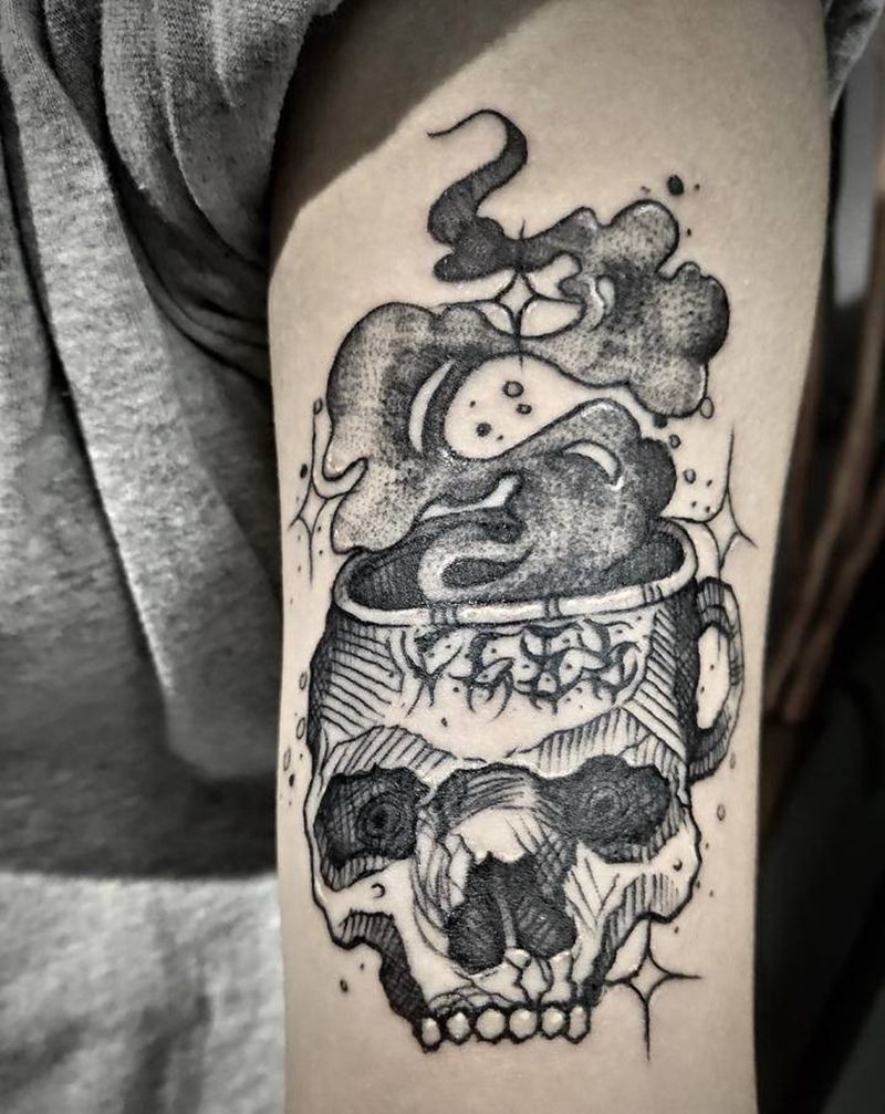 暗黑小清新纹身图片_手臂点刺纹身图案