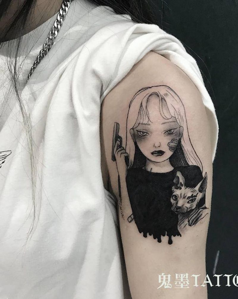 暗黑小清新纹身图片_手臂遮盖原创纹身图案