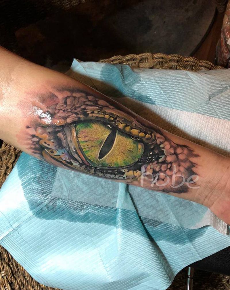 冷血動物纹身图片_手臂欧美写实纹身图案