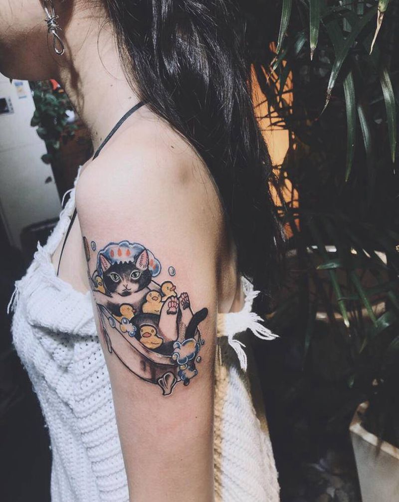 莹莹出品纹身图片_手臂New School纹身图案