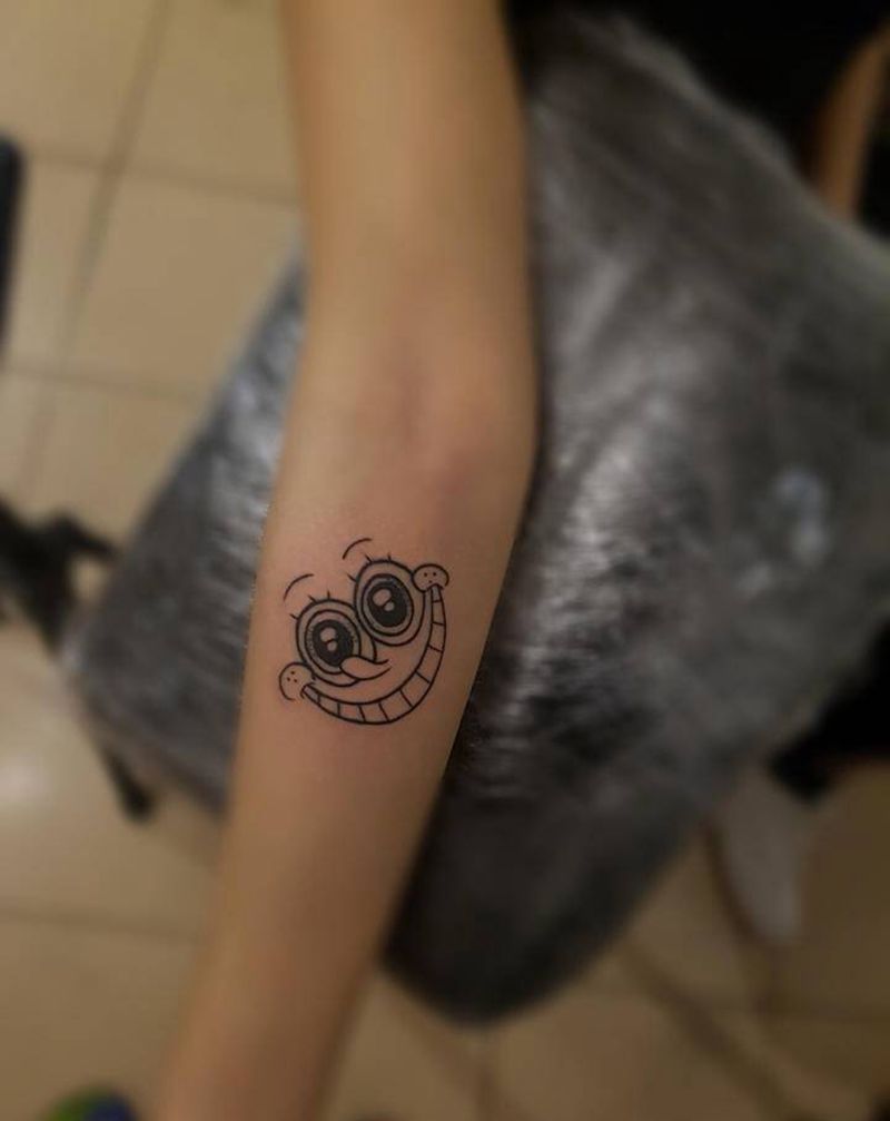 海绵宝宝纹身图片_手臂手部纹身图案