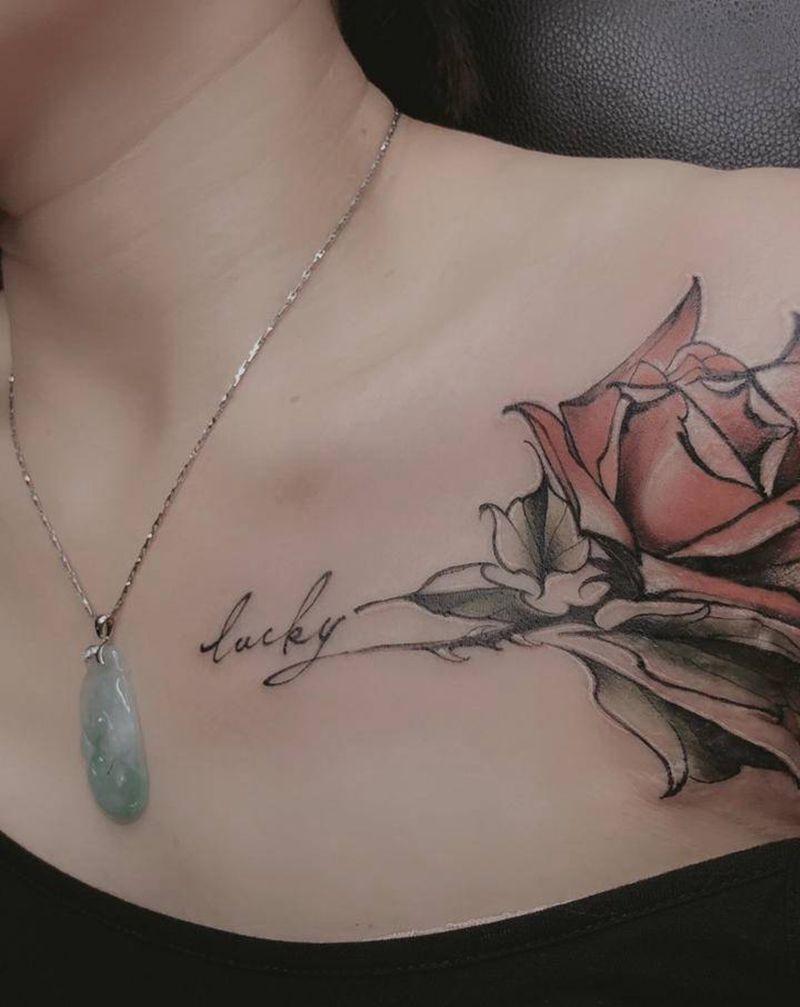 疤痕覆盖纹身图片_肩部New School点刺纹身图案