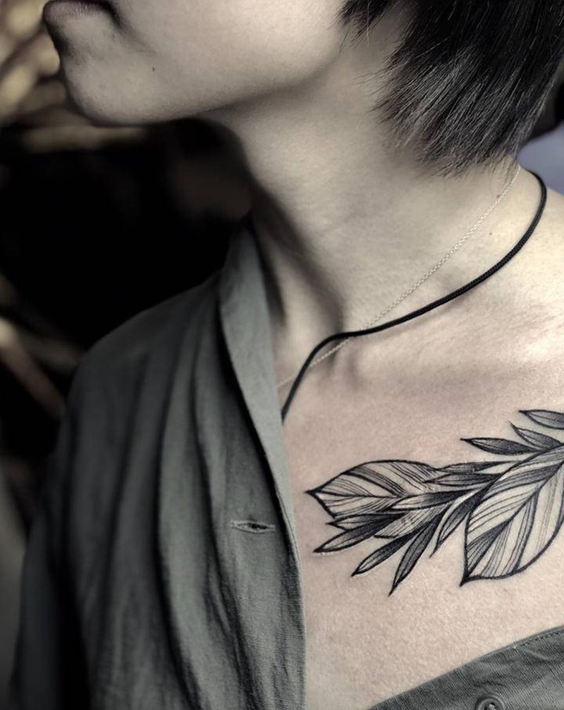 疤痕覆盖纹身图片_肩部点刺纹身图案