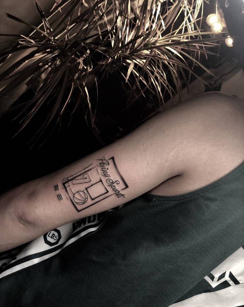 我的7号球衣纹身图片_手臂点刺几何纹身图案