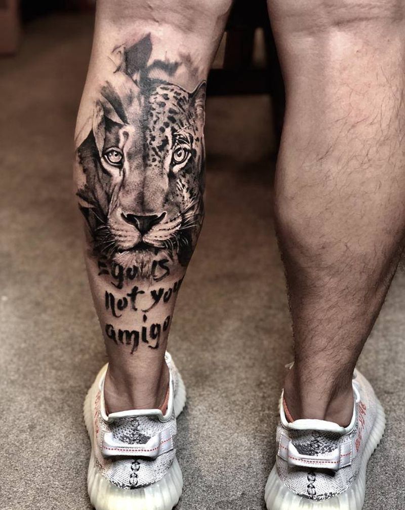 原创设计纹身图片_腿部点刺纹身图案