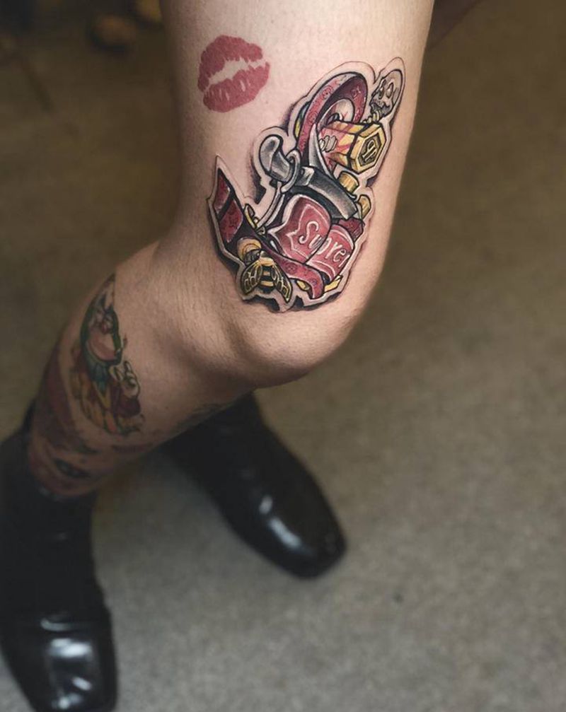 New school纹身图片_腿部New School纹身图案