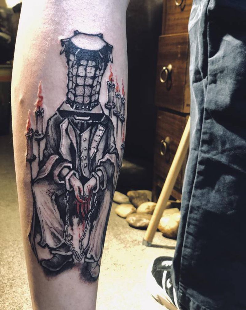 噩梦之主纹身图片_手臂点刺欧美写实纹身图案