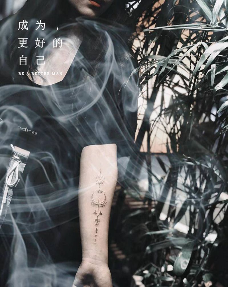 浩然出品纹身图片_手臂点刺纹身图案
