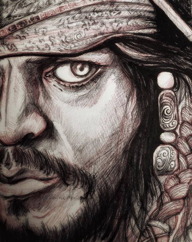 船长手稿纹身图片_手臂欧美写实几何纹身图案