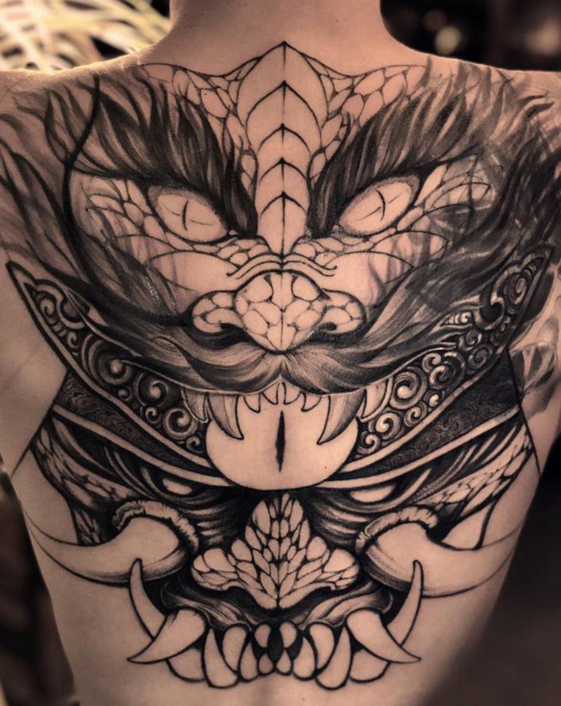 未完待续纹身图片_背部新传统纹身图案