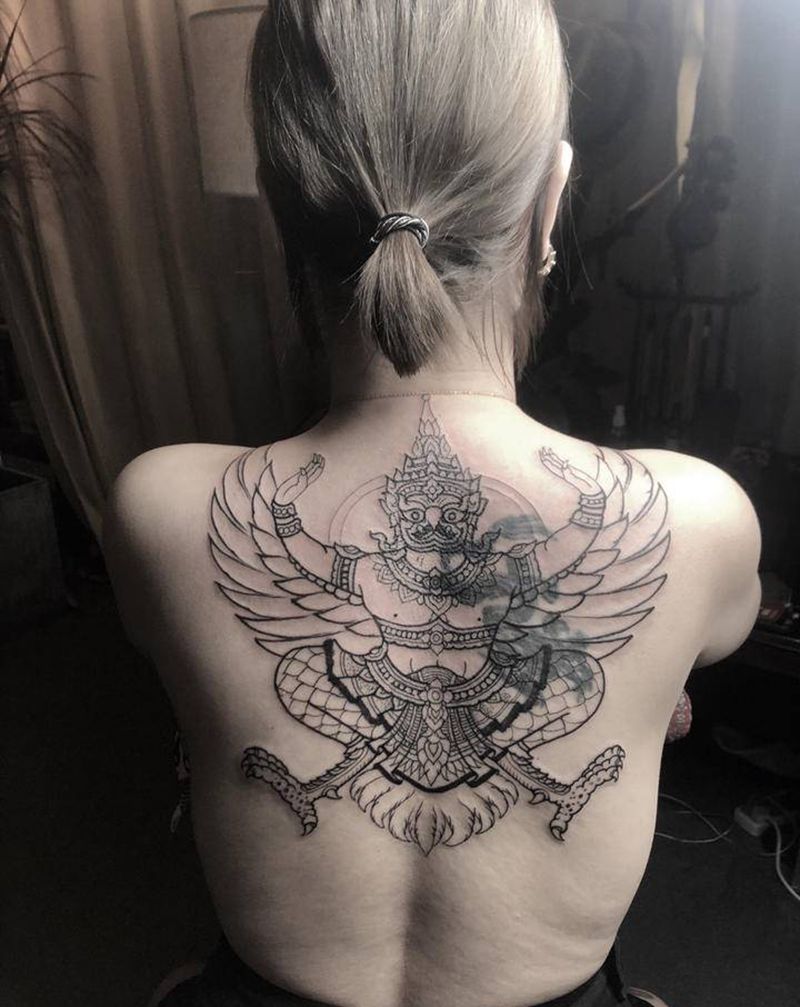 旧图覆盖纹身图片_背部点刺新传统纹身图案