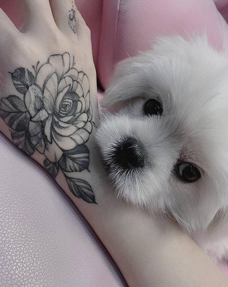 疤痕覆盖恢复后纹身图片_手部点刺纹身图案