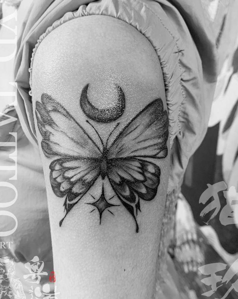 蝶纹身图片_手部纹身图案