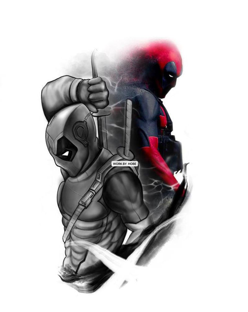 漫威《死侍》纹身图片_欧美写实纹身图案