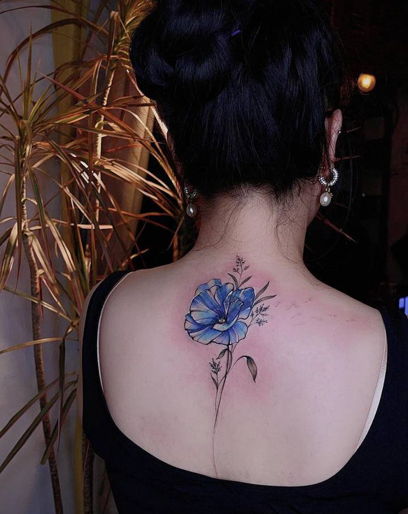 旧图覆盖纹身图片_背部水彩点刺纹身图案