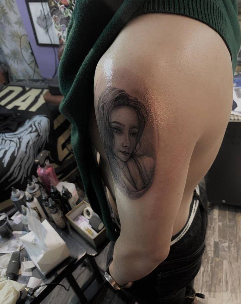 肖像纹身图片_手臂手部欧美写实纹身图案