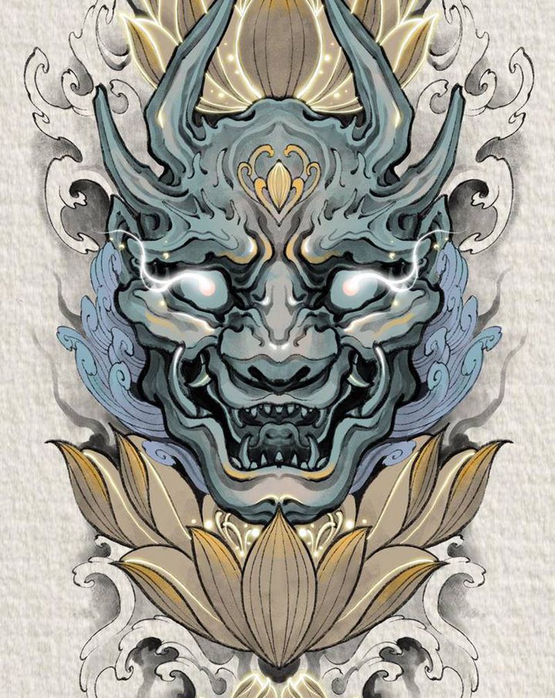 般若纹身图片_新传统纹身图案