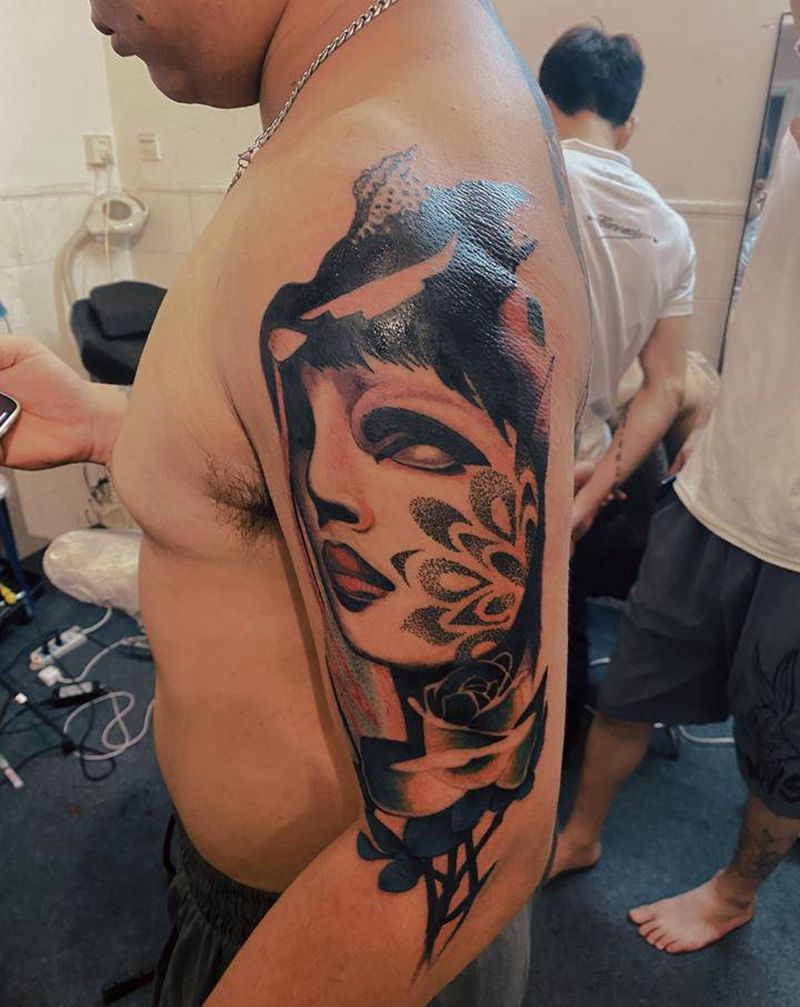 #纹身图片_手臂手部欧美写实水彩欧美水彩纹身图案