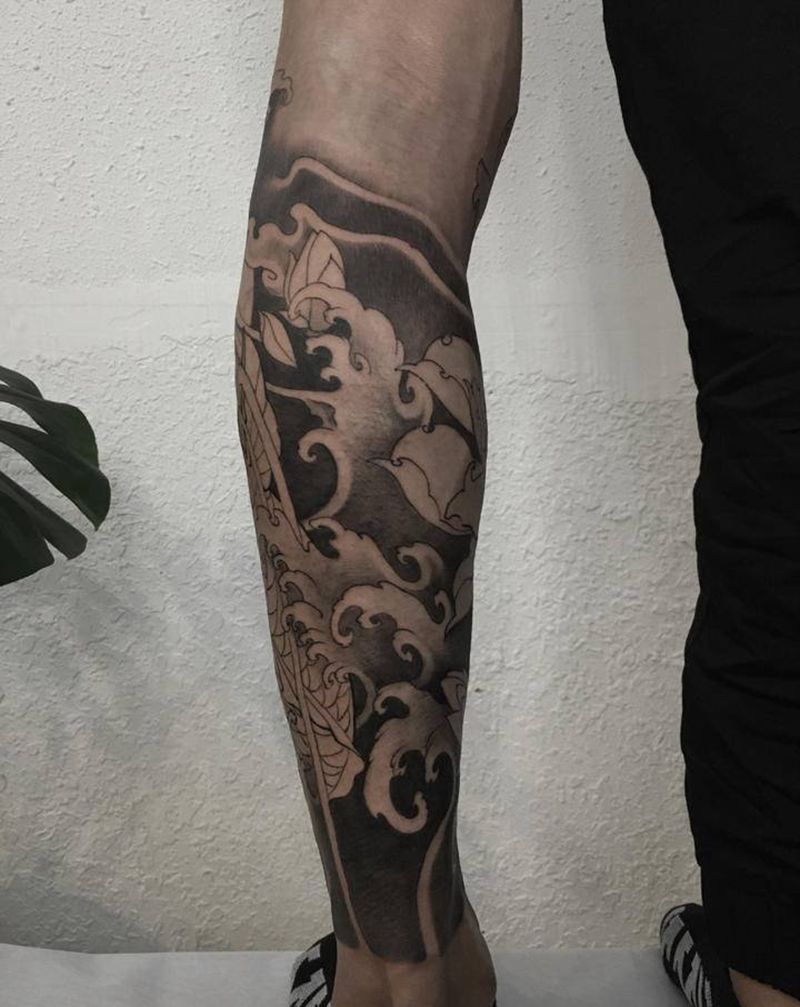 传统未完纹身图片_新传统纹身图案