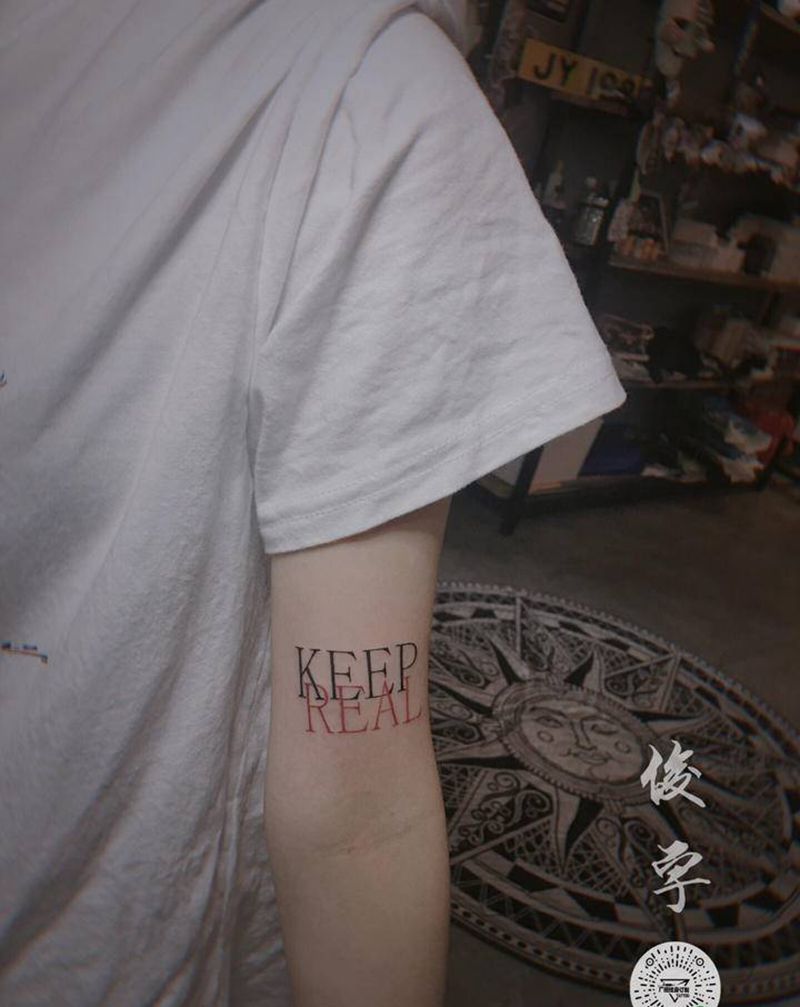 小清新英文纹身图片_手臂纹身图案