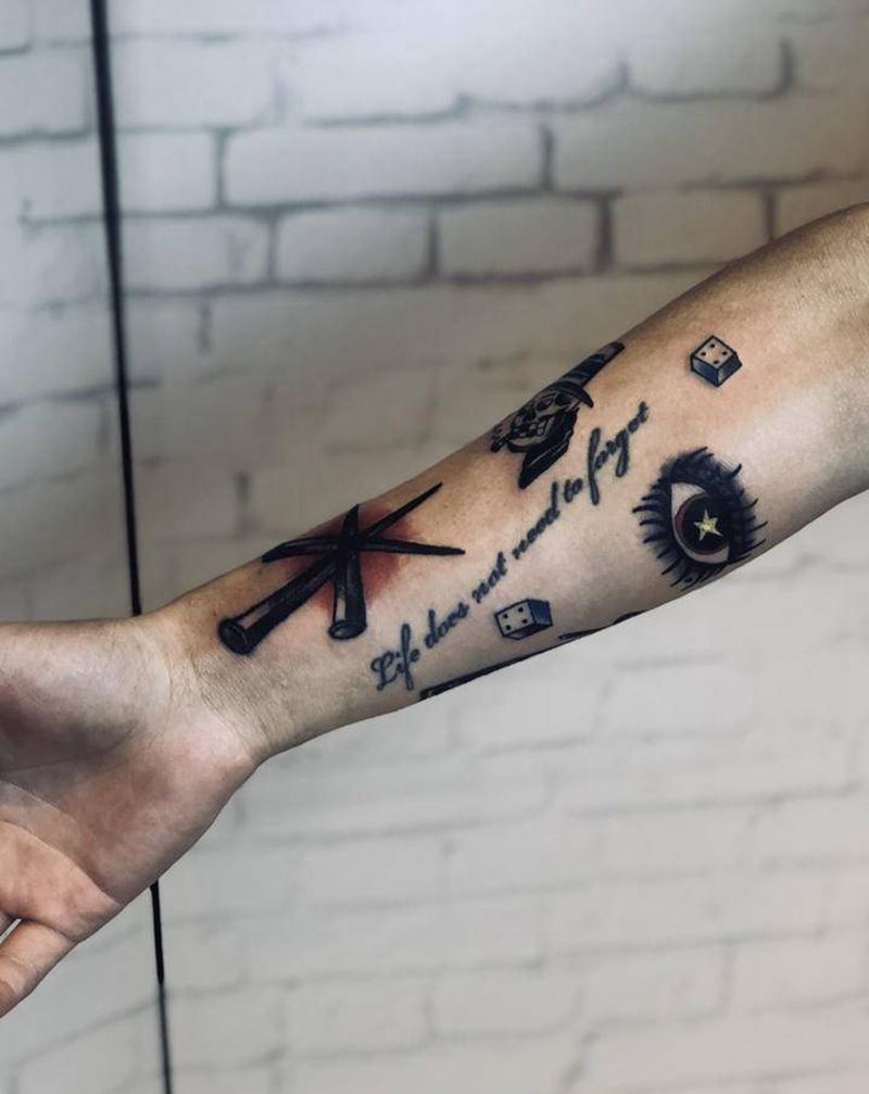 杂图纹身图片_小清新纹身图案