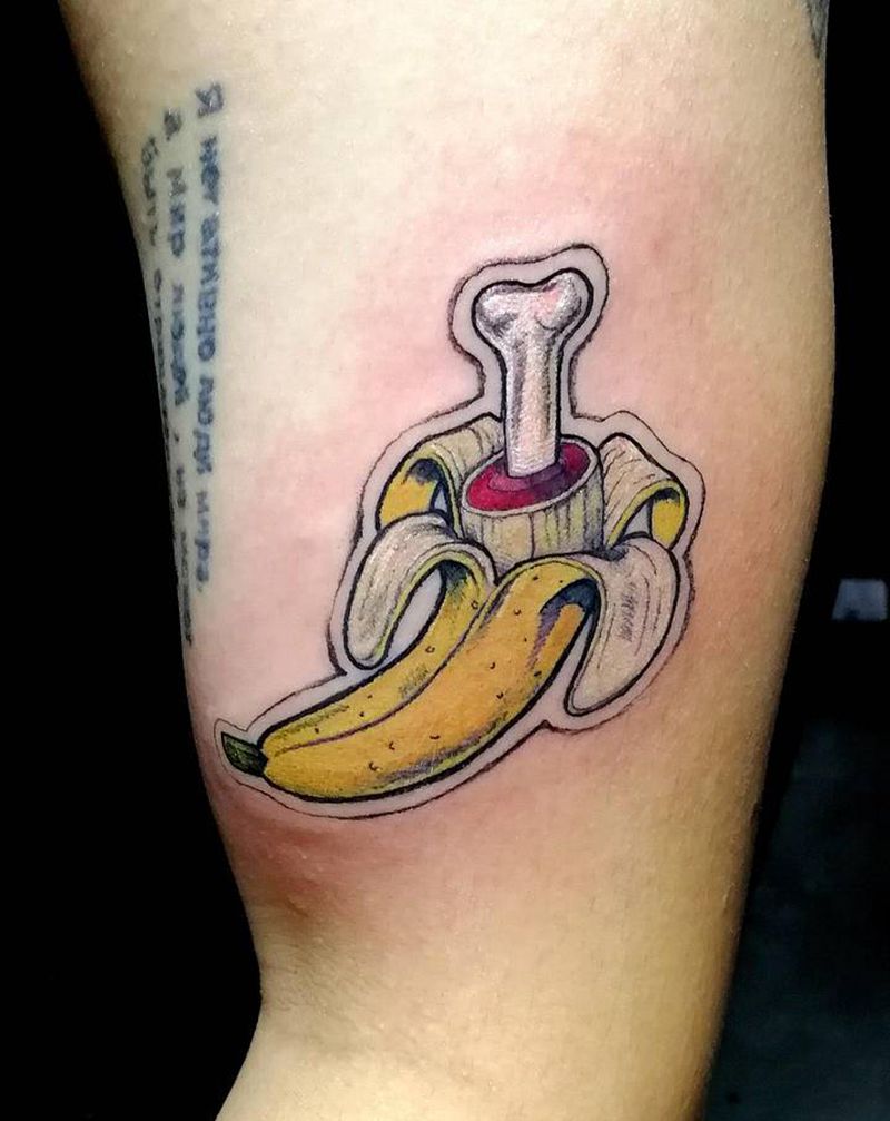 有骨气的香蕉纹身图片_手臂纹身图案