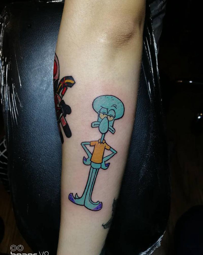 章鱼哥纹身图片_手臂纹身图案