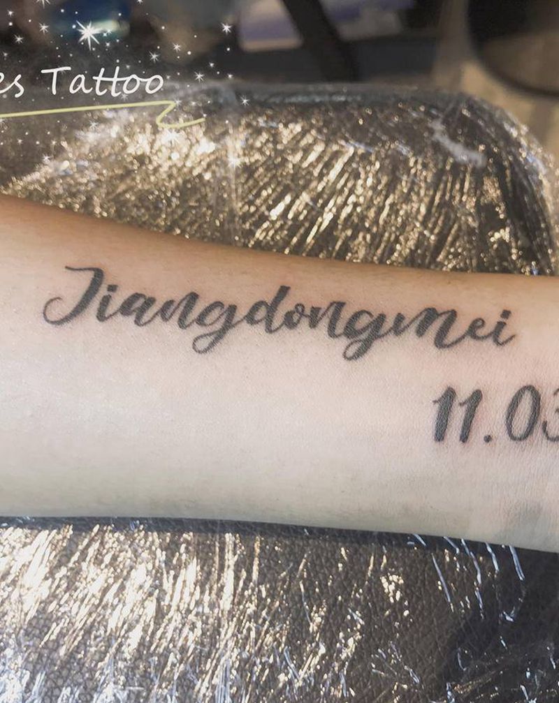 新作品纹身图片_花体字水彩小英文纹身图案