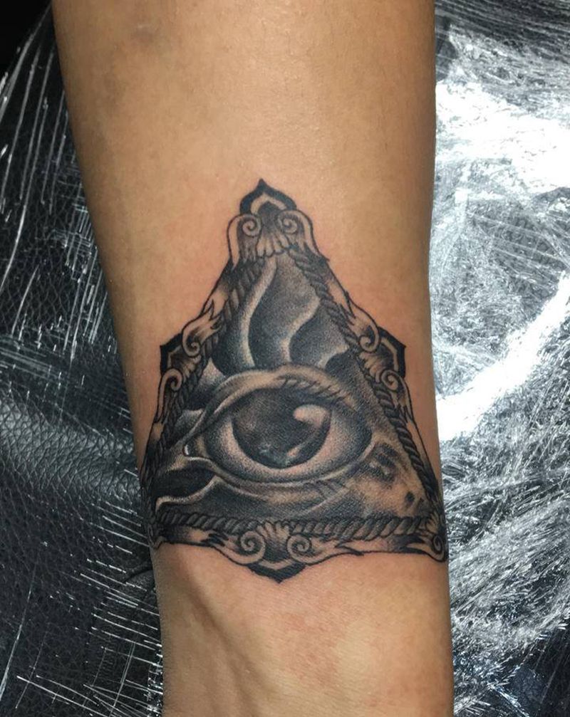 神秘之眼纹身图片_手部欧美写实眼睛纹身图案